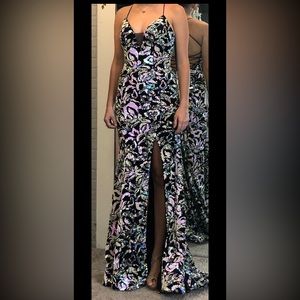 Unique Iridescent Sequin Prom dress